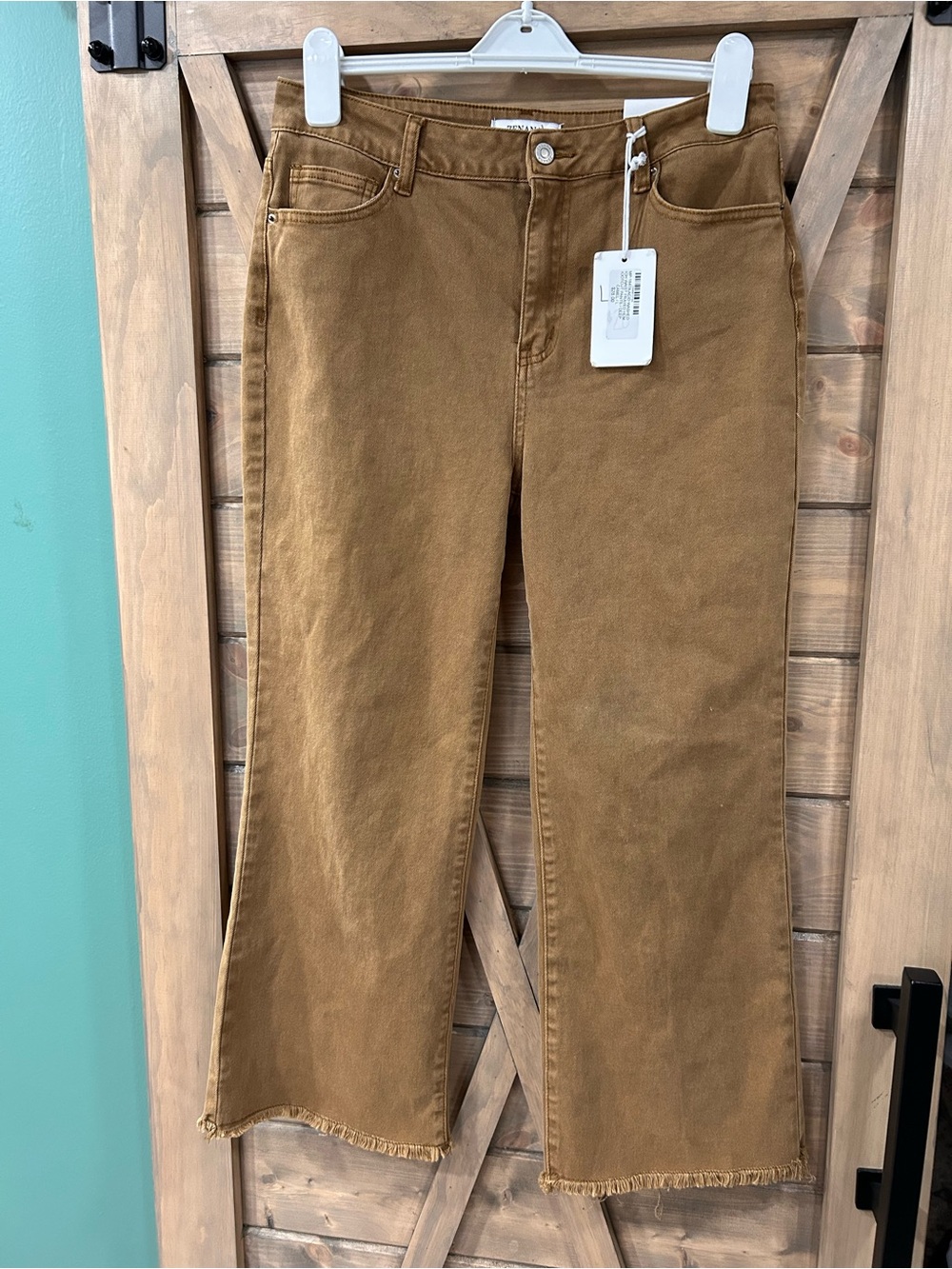 NWT Wide-Leg High-Rise Jeans in Camel